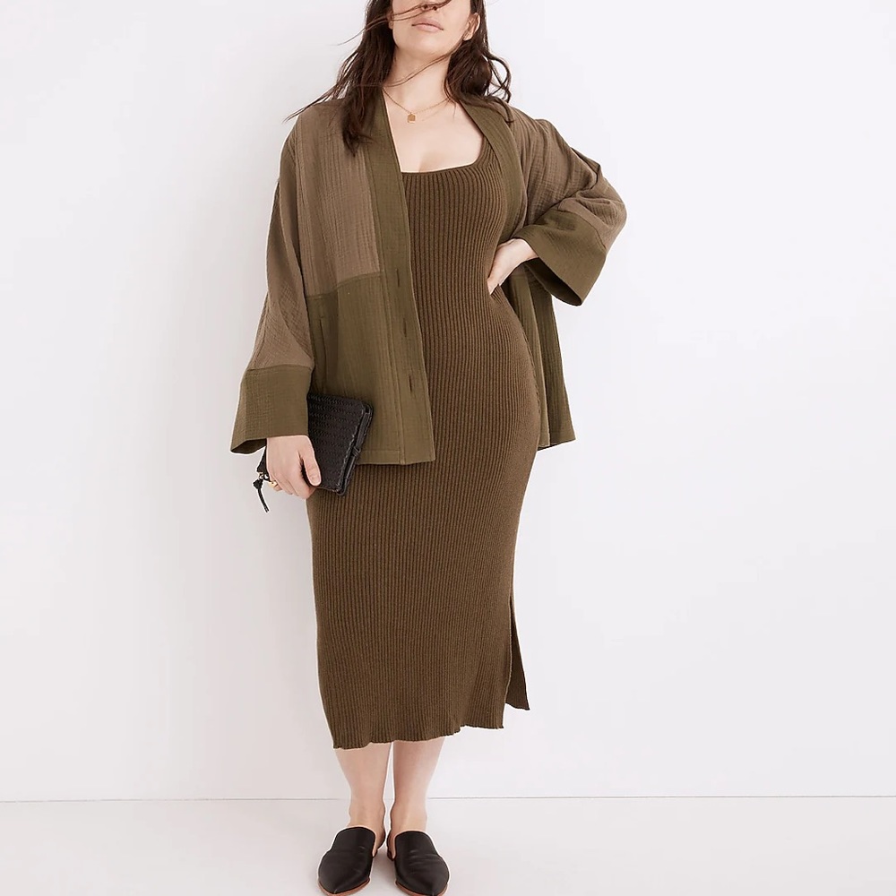 Madewell Brodale Sweater Tank Midi Dress